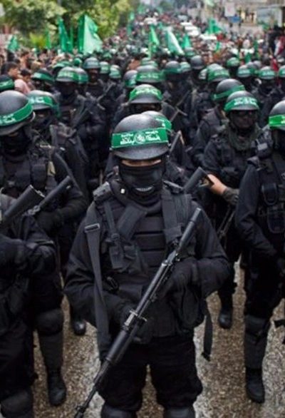 Pictured: The Hamas terrorist military wing. Starrmer and Labour want to recognise Palestine as a state.