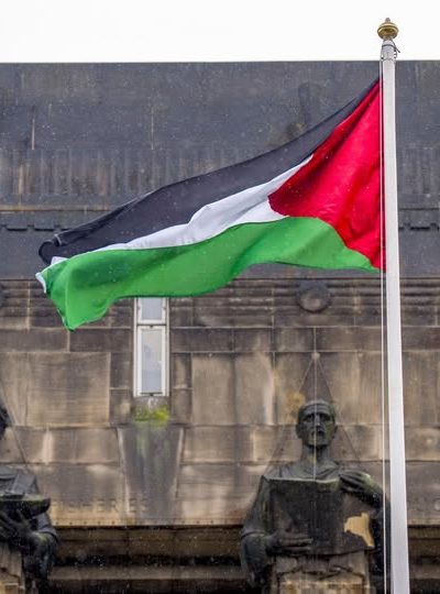 Scotland flies Palestinian flag in betrayal of our Israeli ally.